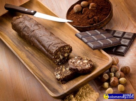 Рецепт из детства по приготовлению шоколадной колбаски